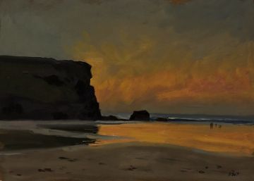 Sunset Reflections on Mawgan Porth Beach