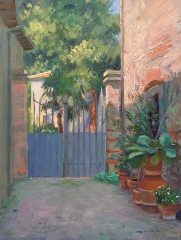 Morning colours by the gate, Panzano