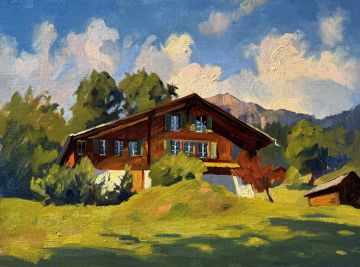 Hot August afternoon, billowing clouds above Grindelwald