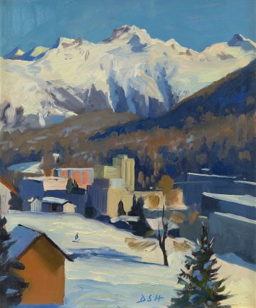 Cerulean skies, St Moritz