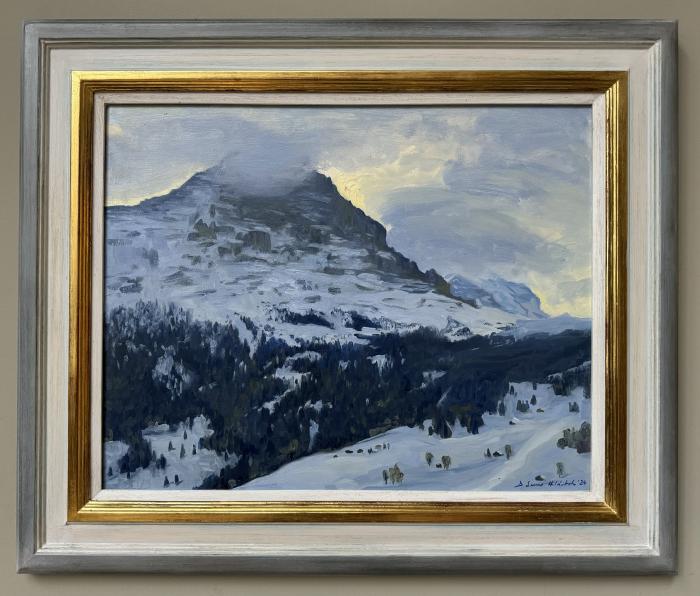 Storm clouds gathering above the Eiger, January snow