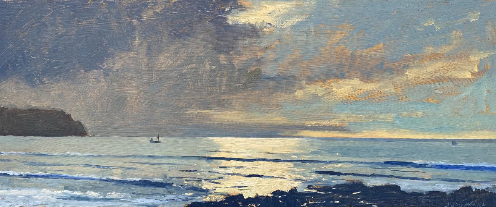 Early morning light Impression with fishing boats, Pendower beach